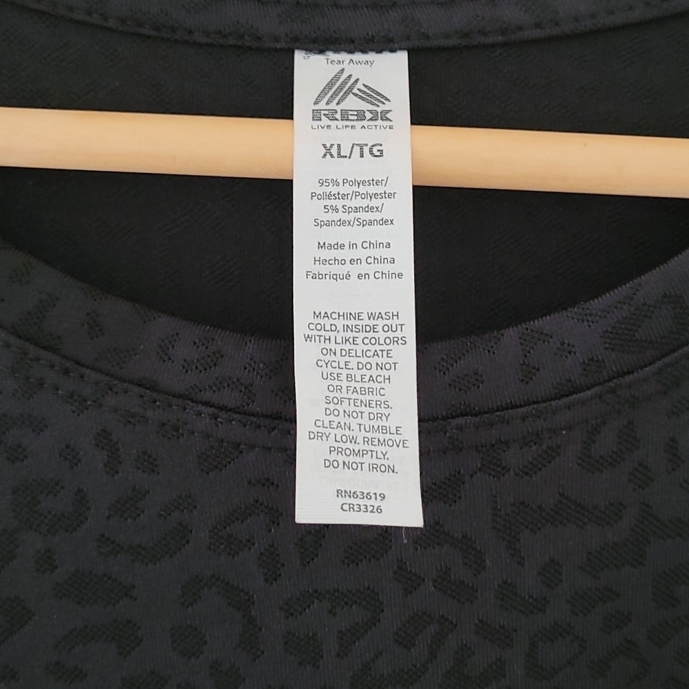 RBX Active Black Jacquard Leopard Print Sleeveless Workout Tank Top Size XL NWT - Picture 2 of 8